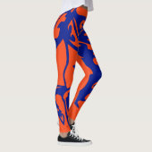 Orange and Blue Pony Horse Stallion Steed Lineart Leggings (Rechts)