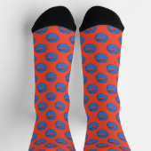 Orange and Blue Pop Art Kissing Lips XOXO Socken (Oben)