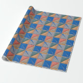 orange and blue quilt geschenkpapier (Ungerollt)