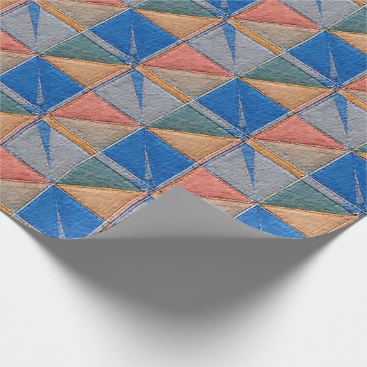 orange and blue quilt geschenkpapier (Ecke)