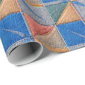 orange and blue quilt geschenkpapier (Rolleneckpunkt)