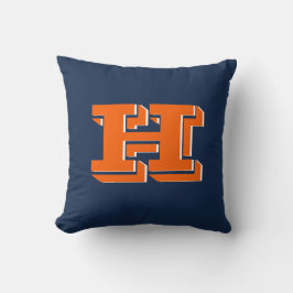 Orange and Blue School Pride Color Style Monogram Kissen