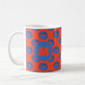 Orange and Blue XOXO Kissing Lips Personalized Kaffeetasse (Links)
