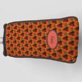 Orange And Brown Abstract Art Pattern Personalized Golf Headcover (Vorderseite)