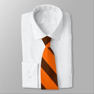 Orange and Brown Diagonally-Striped Tie Krawatte