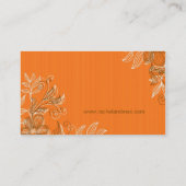 Orange and Brown Elegante Wedding Business Card Visitenkarte (Rückseite)