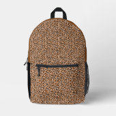 Orange and Brown Leopard Print Bedruckter Rucksack (Vorderseite)