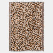 Orange and Brown Leopard Print Decke (Vorderseite Vertikal)