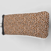 Orange and Brown Leopard Print Golf Headcover (Vorderseite)