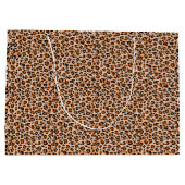 Orange and Brown Leopard Print Große Geschenktüte (Rückseite)