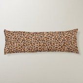 Orange and Brown Leopard Print Seitenschläferkissen (Rückseite)