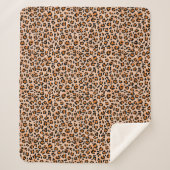 Orange and Brown Leopard Print Sherpadecke (Vorderseite)