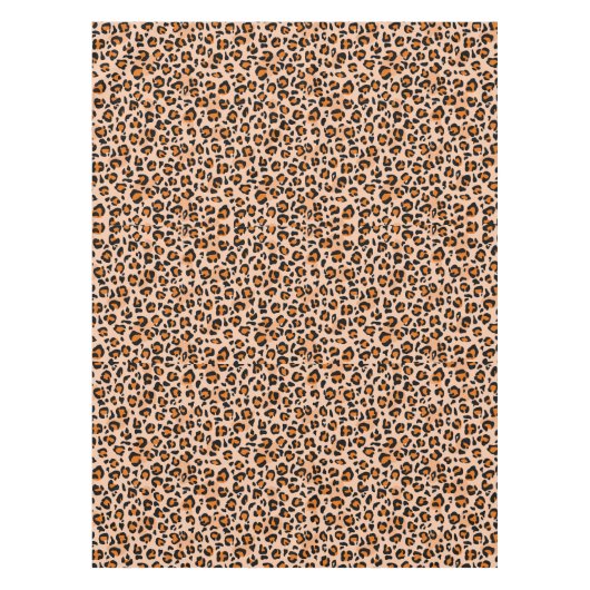 Orange and Brown Leopard Print Tischdecke (Vorderseite)