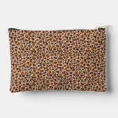 Orange and Brown Leopard Print Zubehörtasche (Rückseite)