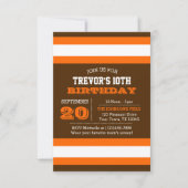 Orange and Brown Team Einladung zum Geburtstag (Vorderseite)