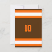 Orange and Brown Team Einladung zum Geburtstag (Rückseite)