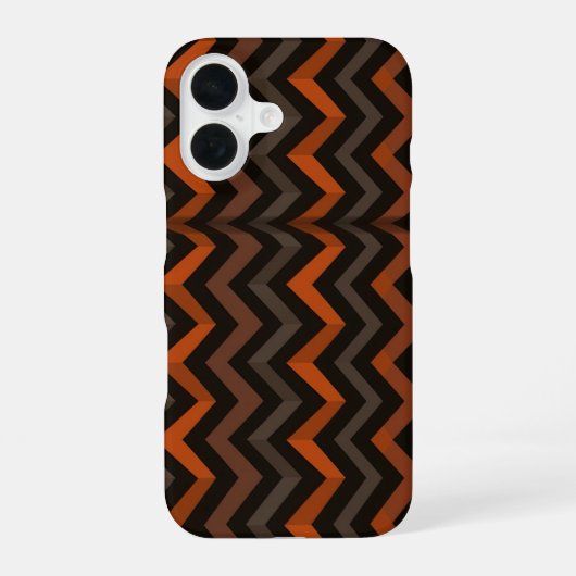 Orange and Brown Zigzag Pattern iPhone 16 Hülle (Rückseite)