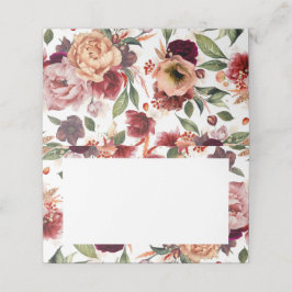 Orange and Burgundy Red Fall Blume Hochzeit Platzkarte