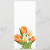 Orange and Cream Tulip Wedding Menükarte (Rückseite)