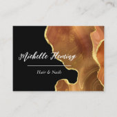 Orange and Gold Agate Square Business Card Visitenkarte (Vorderseite)