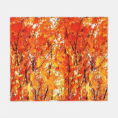 Orange and Gold Autumn Leaves Fleece Blanket (Vorderseite (Horizontal))