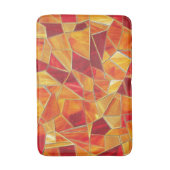 Orange and gold Stained Glass Mosaic Pattern Badematte (Vorderseite Vertikal)