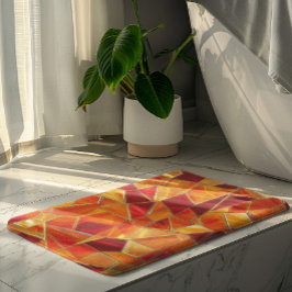 Orange and gold Stained Glass Mosaic Pattern Badematte