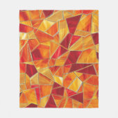 Orange and gold Stained Glass Mosaic Pattern Fleecedecke (Vorderseite)