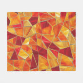 Orange and gold Stained Glass Mosaic Pattern Fleecedecke (Vorderseite (Horizontal))