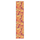 Orange and gold Stained Glass Mosaic Pattern Kurzer Tischläufer (Vorderseite)
