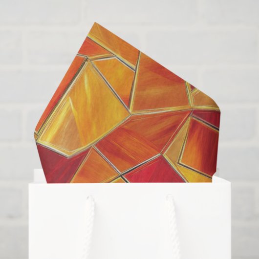 Orange and gold Stained Glass Mosaic Pattern Seidenpapier (Geschenktüte)