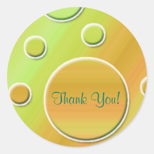 Orange and Green 1.5" Round Danke Sticker (Vorderseite)