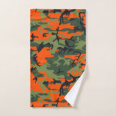 Orange and Green Camouflage, Militär, Armee Badhandtuch Set (Handtuch)