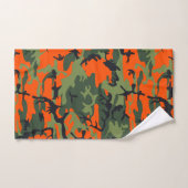 Orange and Green Camouflage, Militär, Armee Badhandtuch Set (Handtuch)
