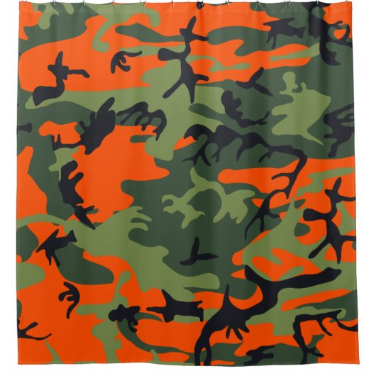 Orange and Green Camouflage, Militär, Armee Duschvorhang (Vorderseite)