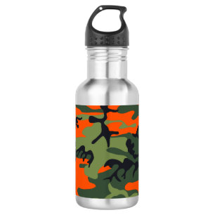 Orange and Green Camouflage, Militär, Armee Edelstahlflasche