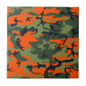 Orange and Green Camouflage, Militär, Armee Fliese (Vorderseite)