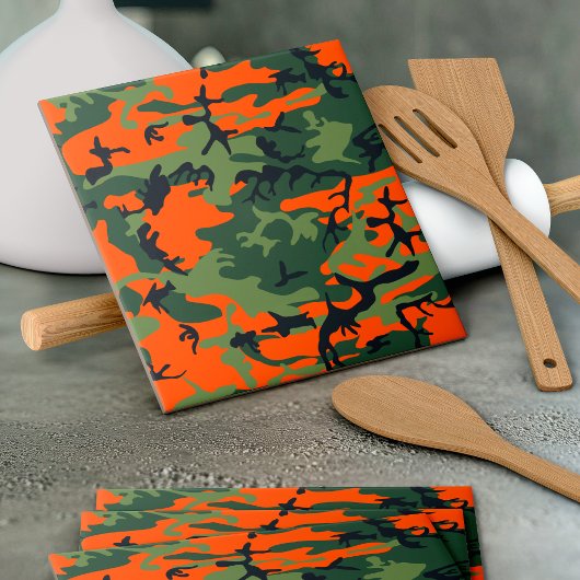 Orange and Green Camouflage, Militär, Armee Fliese