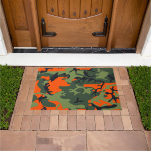 Orange and Green Camouflage, Militär, Armee Fußmatte