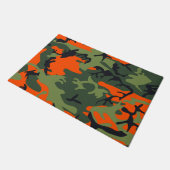 Orange and Green Camouflage, Militär, Armee Fußmatte (Schrägansicht)