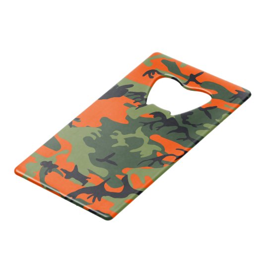 Orange and Green Camouflage, Militär, Armee Geldbeutel Flaschenöffner (Vorderseite Schrägansicht)