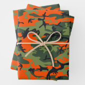 Orange and Green Camouflage, Militär, Armee Geschenkpapier Set (Beispiel)