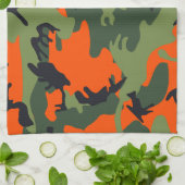 Orange and Green Camouflage, Militär, Armee Geschirrtuch (Gefaltet)