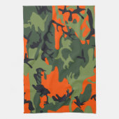 Orange and Green Camouflage, Militär, Armee Geschirrtuch (Vertikal)