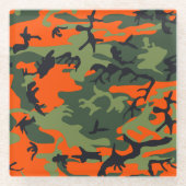 Orange and Green Camouflage, Militär, Armee Glasuntersetzer (Vorderseite)