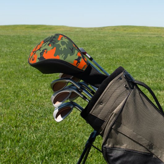 Orange and Green Camouflage, Militär, Armee Golf Headcover (In SItu)