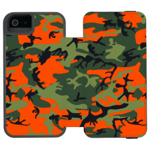 Orange and Green Camouflage, Militär, Armee Incipio Watson™ iPhone 5 Geldbörsen Hülle