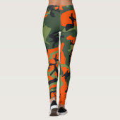 Orange and Green Camouflage, Militär, Armee Leggings (Rückseite)