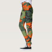 Orange and Green Camouflage, Militär, Armee Leggings (Links)