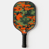Orange and Green Camouflage, Militär, Armee Pickleball Schläger (Rückseite)